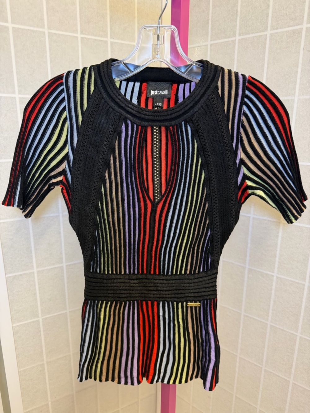 Just Cavalli Multicolor Striped Knit Top